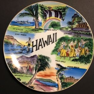 Beautifully painted Hawaiian vintage plate